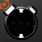 Лицевая панель для розетки 2К+З, USB A+C со шторками, цвет матовый карбон, серия DB (A07), пр-во Donel (DE22930)