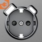 Лицевая панель для розетки 2К+З, USB A+C со шторками, цвет сталь, серия DB (A07), пр-во Donel (DE22937)