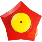 Выключатель одноклавишный с подсветкой, Звезда красная с желтой вставкой, серия Happy, пр-во Metalka majur (16.41.007)