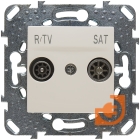 Механизм R-TV-SAT розетки, подключение "звезда", бежевый, Unica, пр-во Schneider Electric (MGU5.454.25ZD)