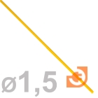 Термоусаживаемая трубка 1,5/0,75мм, полиолефин, не горючая, усаживание в 2 раза, длина 1м, желтый, пр-во Rexant (20-1502 / 1,5ж (20-1502))