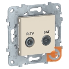Механизм R-TV-SAT розетки, оконечная, бежевый, Unica NEW, пр-во Schneider Electric (NU545544)