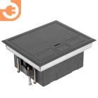 Лючок напольный, 8 модулей, горизонтальный, пластиковая крышка, серый, пр-во Datarex (DR-PRO-014111)