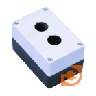 Пост кнопочный на 2 места (пустой), для устройств диаметром 22 мм, белый/черный, серия КП-101, пр-во DEKraft (25502DEK / КП101-2-01-Р)