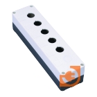 Пост кнопочный на 5 мест (пустой), для устройств диаметром 22 мм, белый/черный, серия КП-101, пр-во DEKraft (25505DEK / КП101-5-01-Р)