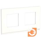 Рамка 2 поста, горизонтальная, матовое стекло/белый, Unica NEW Pure, пр-во Schneider Electric (NU600489)