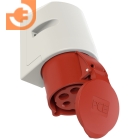 Розетка трехфазная 3P+N+E, 32А, IP44, накладная, угловая, пр-во PCE (125-6)
