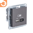Розетка USB A 1,5А + С 3А/45В, мокко, Atlas Design, пр-во Schneider Electric (ATN000629)