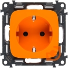Механизм электрической розетки 2К+З, безвинтовые зажимы, защитные шторки, оранжевый, Valena Allure, пр-во Legrand (754981)