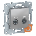 Механизм R-TV-SAT розетки, одиночная, алюминий, Unica NEW, пр-во Schneider Electric (NU545430)