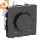 Термостат с рамкой электронный для теплого пола с датчиком, 5...45 гр.С, 10 А, карбон, Atlas Design, пр-во Schneider Electric (ATN001035)