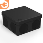 Коробка распределительная накладного монтажа 100x100x50мм, IP66, (подходит под прямой монтаж гвоздезабивным пистолетом), двухкомпонентная безгалогенная (HF), цвет чёрный, пр-во Промрукав (60-0300-9005)