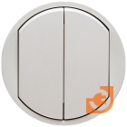 Лицевая панель для двухклавишного выключателя или переключателя, белый, Celiane, пр-во Legrand (068002)