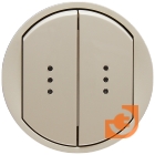Лицевая панель для двухклавишного выключателя или переключателя с подсветкой, слоновая кость, Celiane, пр-во Legrand (066211)