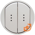 Лицевая панель для двухклавишного выключателя или переключателя с подсветкой, белый, Celiane, пр-во Legrand (068004)