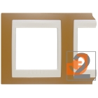 Рамка 2 поста, горизонтальная, оранжевый, вставка бежевая, Unica Хамелеон, пр-во Schneider Electric (MGU6.004.569)