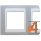Рамка 4 поста, горизонтальная, серый, вставка белая, Unica Хамелеон, пр-во Schneider Electric (MGU6.008.865)