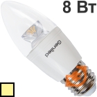 Лампа светодиодная C37, 8Вт, 220В, Е27, 2700К, 750Лм, свет теплый белый, линза, пр-во Geniled (01206)
