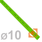 Термоусаживаемая трубка 10/5мм, полиолефин, не горючая, усаживание в 2 раза, длина 1м, зеленый, пр-во Rexant (21-0003 / 10з (21-0003))
