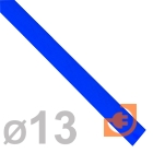 Термоусаживаемая трубка 13/6,5мм, полиолефин, не горючая, усаживание в 2 раза, длина 1м, синий, пр-во Rexant (21-3006 / 13с (21-3006))