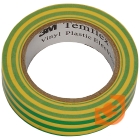 Изоляционная лента Temflex 1300 (15мм х 0,13 мм х 10 м) желто-зеленая, пр-во 3M (7100081324 (7000062615))