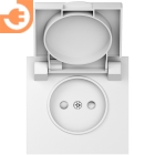 Лицевая панель для розетки 2К, с крышкой, цвет матовый белый, серия DB (S08), пр-во Donel (DS43433)