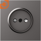 Лицевая панель для розетки 2К, со шторками, цвет матовый титан, серия DB (S08), пр-во Donel (DS21645)