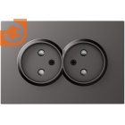 Лицевая панель для розетки 2 х 2К, со шторками, цвет матовый титан, серия DB (S08), пр-во Donel (DS22645)