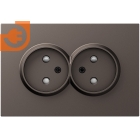 Лицевая панель для розетки 2 х 2К, со шторками, цвет мокко, серия DB (S08), пр-во Donel (DS22653)