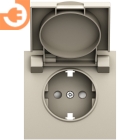 Лицевая панель для розетки 2К+З, с крышкой, цвет слоновая кость, серия DB (S08), пр-во Donel (DS45455)