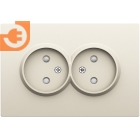 Лицевая панель для розетки 2 х 2К, со шторками, цвет слоновая кость, серия DB (S08), пр-во Donel (DS22655)