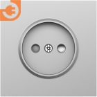 Лицевая панель для розетки 2К, со шторками, цвет сталь, серия DB (S08), пр-во Donel (DS21637)