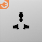 Лицевая панель для розетки мультистандарт, цвет сталь, серия DB (S08), пр-во Donel (DS11637)