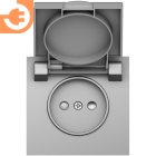 Лицевая панель для розетки 2К, с крышкой, цвет сталь, серия DB (S08), пр-во Donel (DS43437)