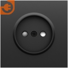 Лицевая панель для розетки 2К, со шторками, цвет черный графит, серия DB (S08), пр-во Donel (DS21657)