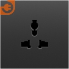 Лицевая панель для розетки мультистандарт, цвет черный графит, серия DB (S08), пр-во Donel (DS11657)