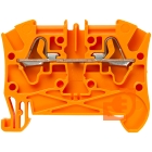 Клеммник проходной пружинный 4 мм², 2 проводника, шаг 5мм, оранжевый, Viking, пр-во Legrand (037220)