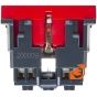 Механизм электрической розетки 2К+З, немецкий стандарт, красный, пр-во SPL (Саянский пластик) (200009) - Вид сверху