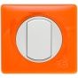 Комплект одинарного переключателя (выключателя), белый, Celiane, пр-во Legrand (к067001+068001+080251) - С рамкой Оранжевый муар