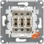 Механизм трехлавишного выключателя 10АХ, винтовые клеммы, белый, Glossa, пр-во Schneider Electric (GSL000131) - Вид механизма без лицевой панели спереди