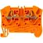 Клеммник проходной пружинный 4 мм², 2 проводника, шаг 6мм, оранжевый, со встроенной торцевой крышкой, Viking, пр-во Legrand (037221) - Без лицевой панели