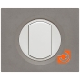 Комплект одинарного переключателя (выключателя), белый, Celiane, пр-во Legrand (к067001+068001+080251) - С рамкой Арт бетон