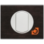Комплект одинарного переключателя (выключателя), белый, Celiane, пр-во Legrand (к067001+068001+080251) - С рамкой Венге