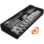 Набор с трещоткой Zyklop Metal Switch 1/2", 28 предметов, текстильный футляр, серия 8100 SC 8, пр-во Wera (WE-004078) - 