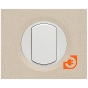 Комплект одинарного переключателя (выключателя), белый, Celiane, пр-во Legrand (к067001+068001+080251) - С рамкой Известняк