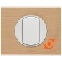 Комплект одинарного переключателя (выключателя), белый, Celiane, пр-во Legrand (к067001+068001+080251) - С рамкой Клён