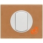 Комплект одинарного переключателя (выключателя), белый, Celiane, пр-во Legrand (к067001+068001+080251) - С рамкой Кожа крем-карамель