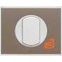 Комплект одинарного переключателя (выключателя), белый, Celiane, пр-во Legrand (к067001+068001+080251) - С рамкой Никель велюр