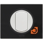 Комплект одинарного переключателя (выключателя), белый, Celiane, пр-во Legrand (к067001+068001+080251) - С рамкой Смальта графит
