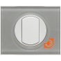 Комплект одинарного переключателя (выключателя), белый, Celiane, пр-во Legrand (к067001+068001+080251) - С рамкой Смальта металлик